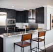 2023现代北欧风格单身公寓厨房吧台设计效果图片