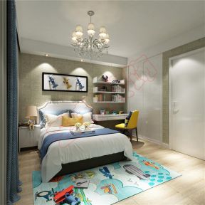 东方星河湾欧式89平二居室卧室装修案例