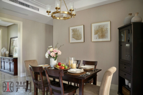 恒天紫薇台109平米三居室美式风格餐厅装修效果图