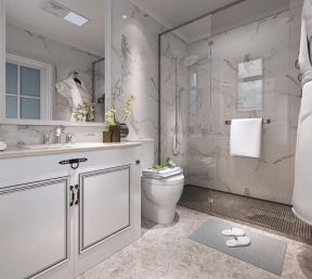 现代简约风格家庭卫生间浴室柜装修设计