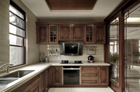  2020厨房橱柜设计图 转角厨房装修效果图 2020转角厨房橱柜效果图