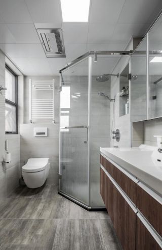 家庭卫生间玻璃隔断装修设计图片2023