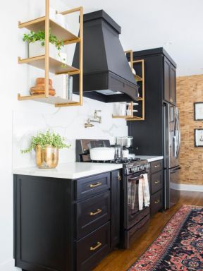 2023家居厨房小型实木置物架装饰图片