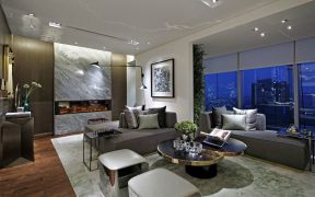 现代风格253平米跃层客厅茶几设计图片