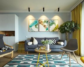 客厅背景墙画 2020北欧风格客厅沙发装修图片 北欧风格客厅家具