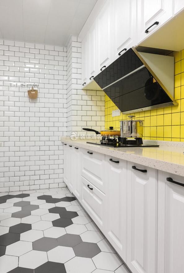北欧简约风格家装厨房背景墙砖设计效果图