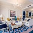 地中海风格房屋客厅地毯装饰设计效果图