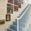 230平米二层别墅楼梯间油画装饰图片
