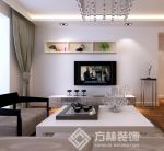 中海城三居160平现代风格客厅电视背景墙柜设计效果