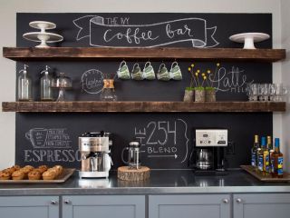 2023北欧风格家装厨房个性黑板背景墙设计图片