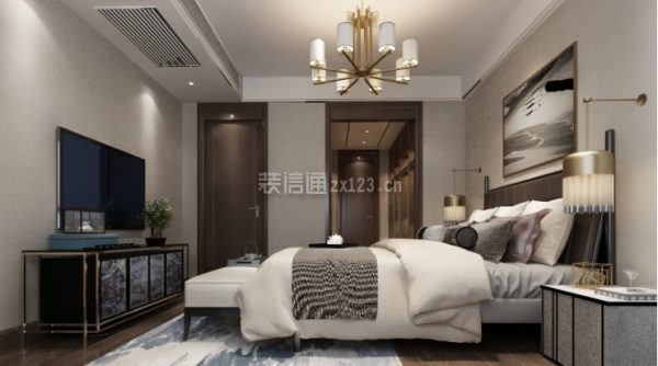 西安高速紫禁长安120㎡现代轻奢三居室装修案例