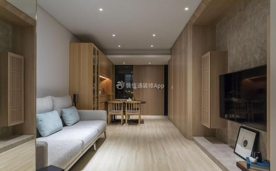 日式新房小户型客厅木地板装修效果图