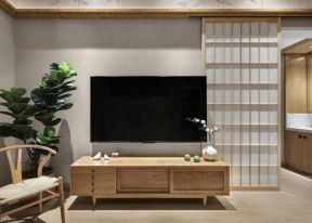 日式新房客厅木质电视柜装修设计赏析