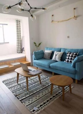 蓝色沙发图片 蓝色沙发客厅 客厅蓝色沙发效果图