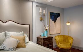 现代美式风格136㎡四居卧室壁灯设计图片