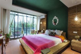 东南亚风格卧室室内吊顶颜色装修搭配效果图