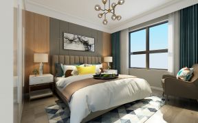 现代轻奢风格122㎡三居室卧室设计效果图
