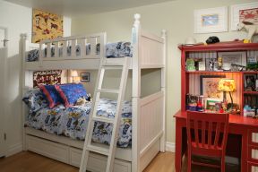 简单儿童房高低床装潢装修效果图