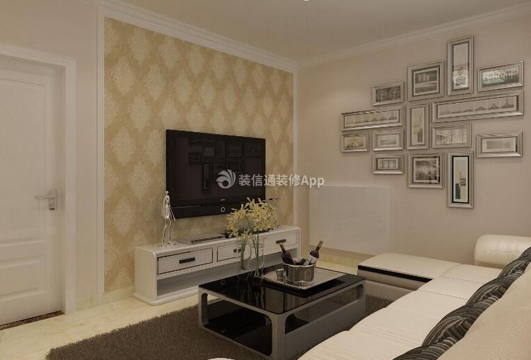 2023现代简约风格三居客厅电视墙设计效果图