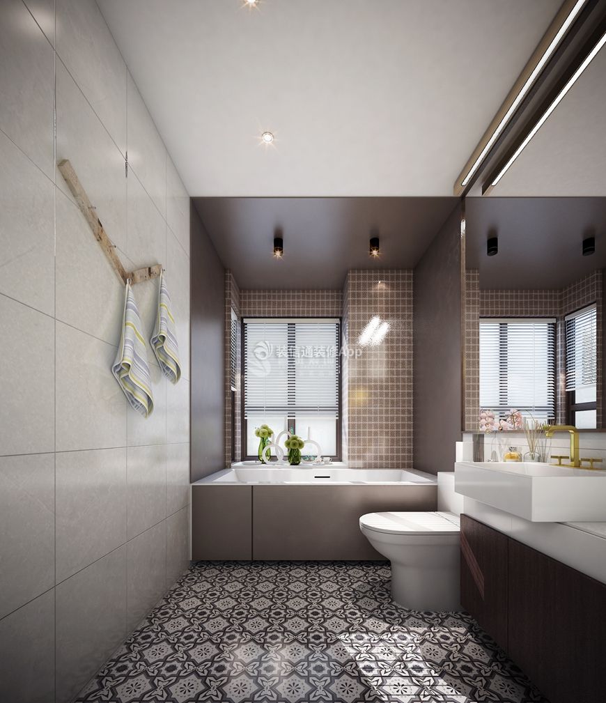 160平米现代简约风格四房卫浴间装修效果图