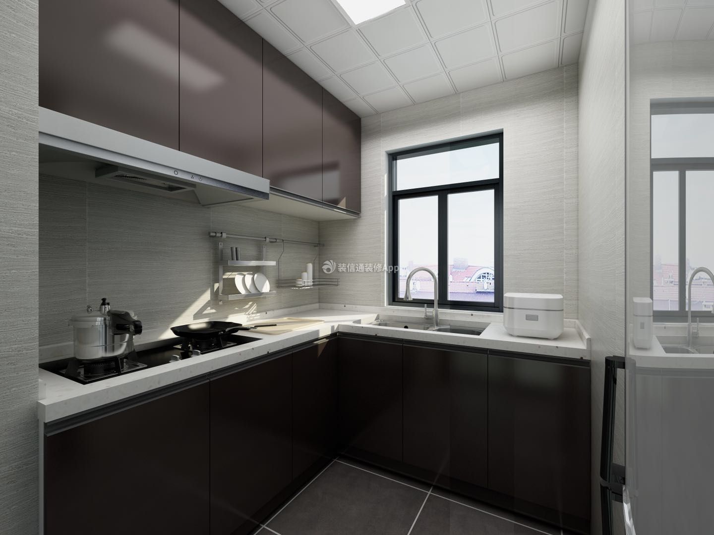2023现代风格普通三居室厨房布置效果图