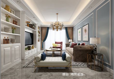 泰颐新城95平米三居室现代风格装修效果图