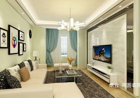 泰颐新城95平米三居室现代简约风格装修效果图