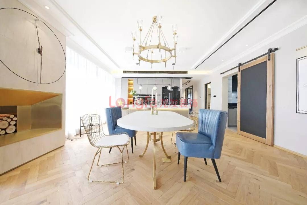 193平米简约北欧风格大平层餐厅设计图片