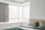现代极简风格117平三居卧室白色飘窗设计图片