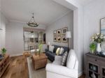 简约美式风格102㎡三居客厅沙发墙设计效果图