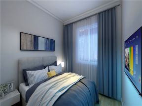 现代风格127㎡三房卧室床头台灯装修效果图片