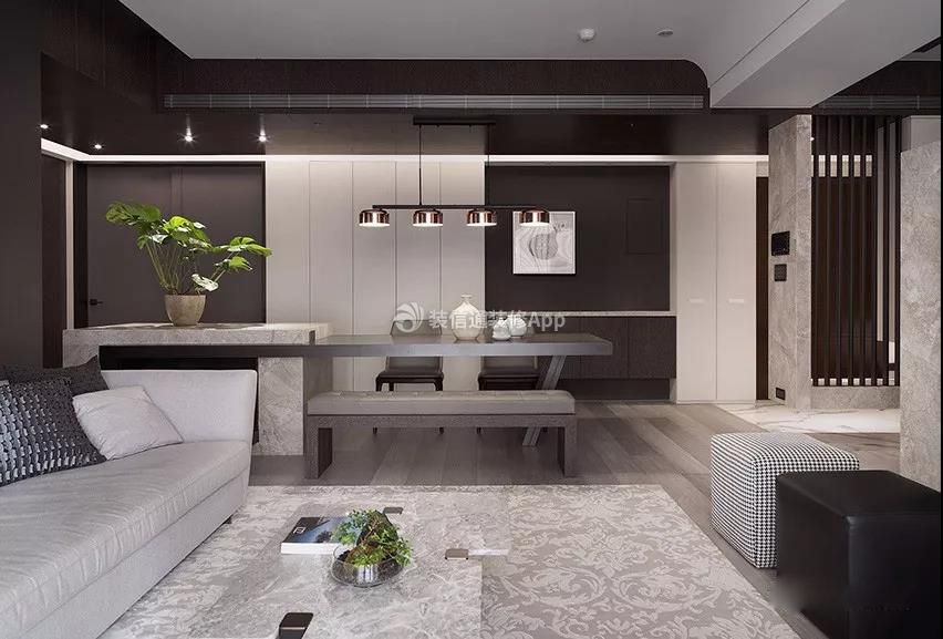 2023现代简约风格135㎡三居客厅软装设计图片