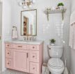 家用时尚卫生间粉色浴室柜装修装潢图片