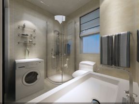 95平米现代风格二居室卫生间淋浴房装潢效果图片