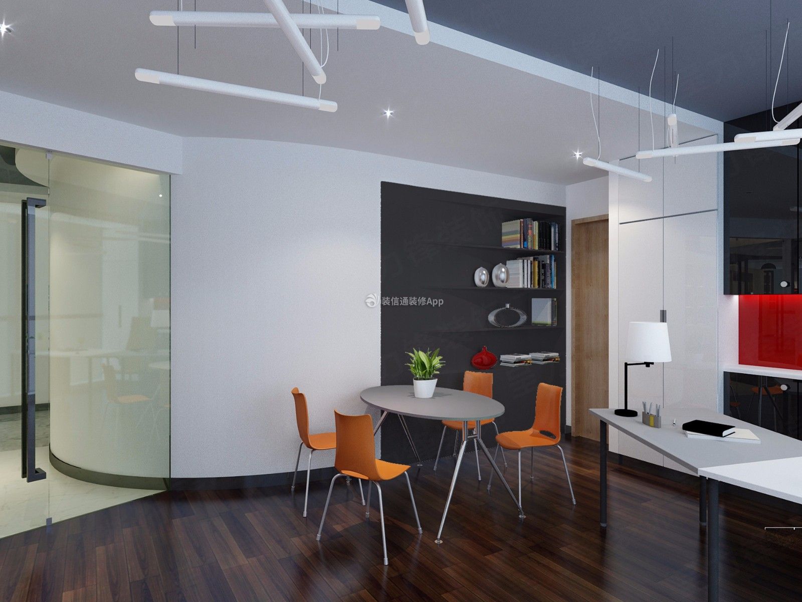 500平米现代化办公室休闲区布置效果图
