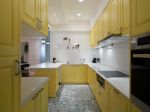 136平米时尚厨房黄色橱柜装修设计效果图