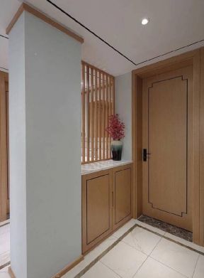 房子玄关木质隔断装潢设计效果图片
