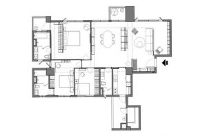 96平米三居室设计案例