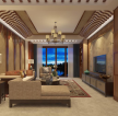 中铁逸都国际150㎡四居室东南亚风格客厅装修效果图