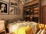 小户型85平米现代风格卧室墙面装饰画床柜子设计效果图