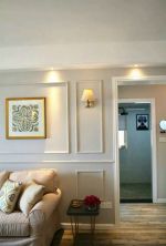 先河国际社区100㎡三居室内客厅沙发背景墙装潢效果图