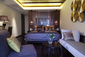300平米东南亚别墅沙发床装修设计效果图