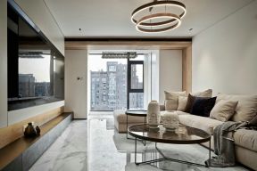 100平方米现代风格房子客厅布艺沙发装饰设计