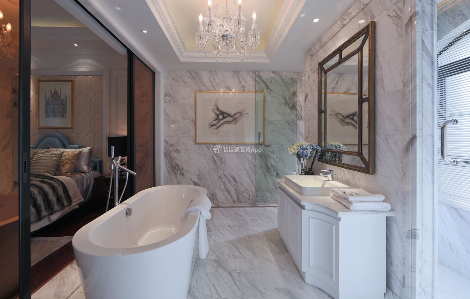 400平米欧式别墅卫生间洗手台装修设计效果图欣赏