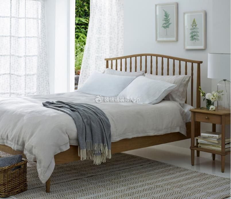 北欧风格小户型卧室实木床装修图赏析