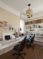 110平米二居美式书房书桌装修设计效果图欣赏