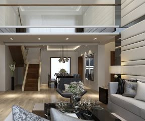 240平米现代跃层客厅沙发装修设计效果图