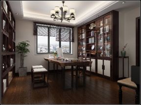 中式500平米中式别墅书房装修设计图欣赏