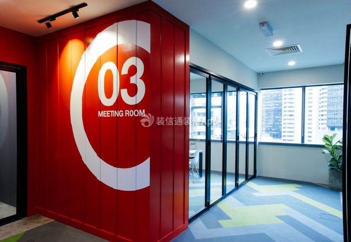300平米中式办公室走廊装修设计效果图欣赏
