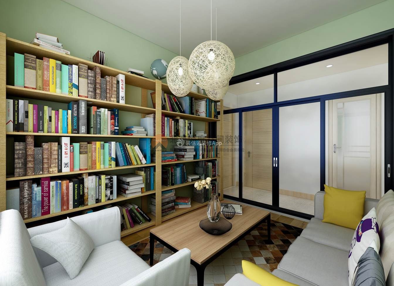 现代简约风格新房室内阅读区装饰效果图